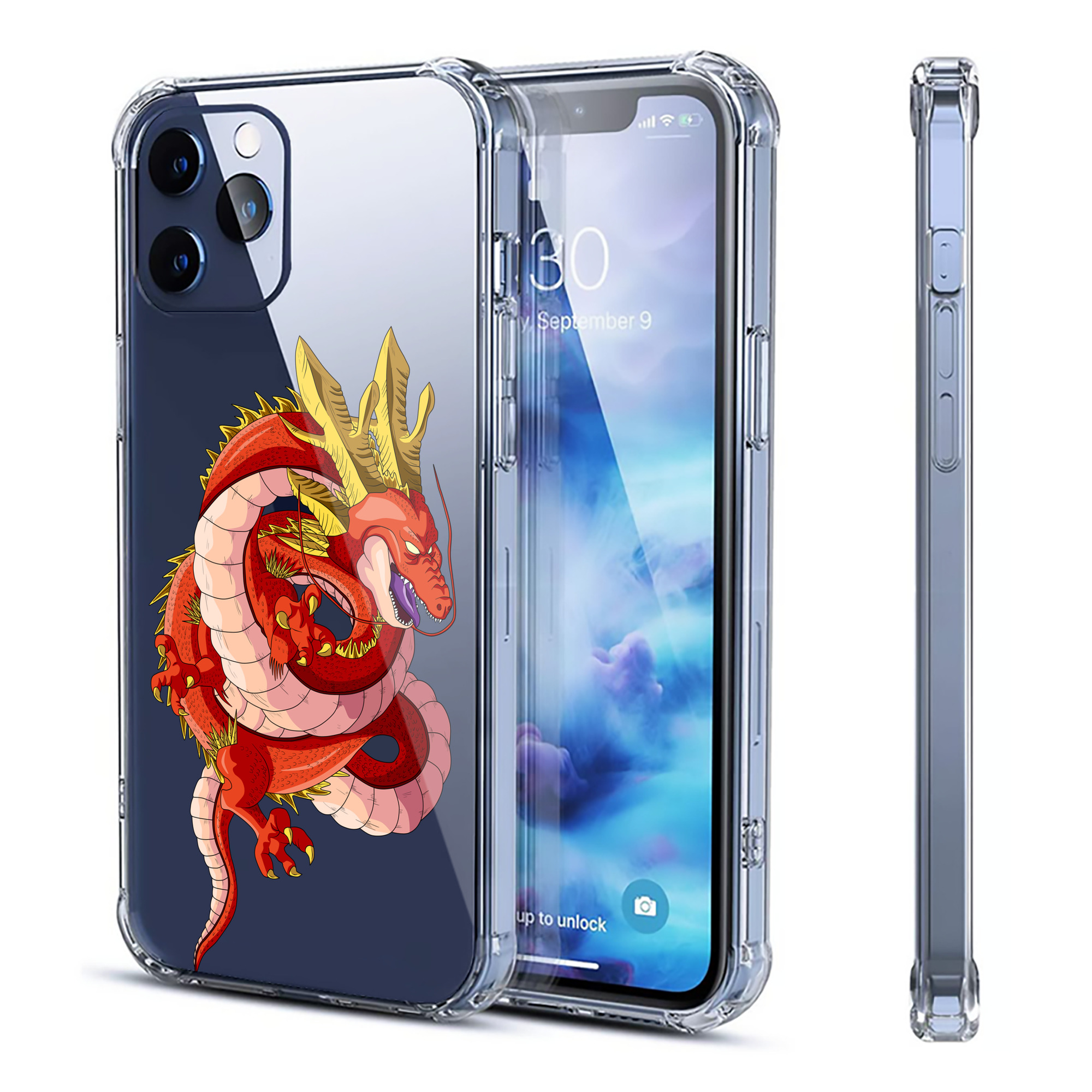 （画像用） ドラゴンボール 神龍 シェンロン DRAGON BALL Shenron 【iPhone 12シリーズ対応】透明スマホケース（クリアソフトケース）